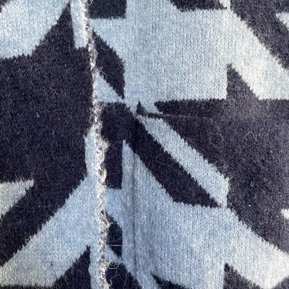 Cardigan Sweater Long Blue North Style Warm Soft Cozy Aztec Duster - Picture 7 of 15